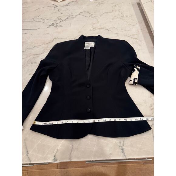 Daymore Couture Gown Sz 14 2-pc Blazer Sheath Black & White Sequins MOB Formal - Picture 11 of 16